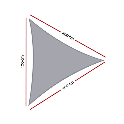 Instahut Waterproof Shade Sail Shade cloth Triangle Canopy 220GSM 4x4x4m.