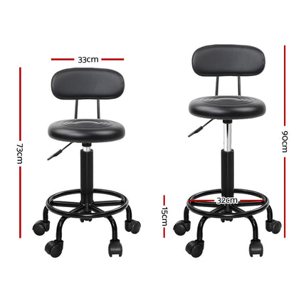 Artiss Salon Stool Swivel Chair Backrest.