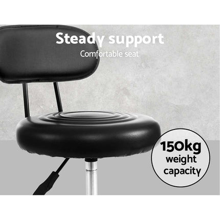 Artiss 2x Salon Stool Swivel Chair Backrest.