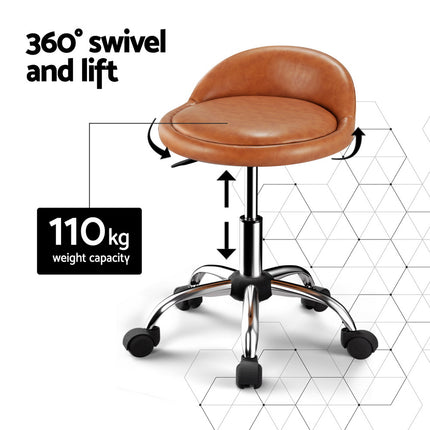Artiss Salon Stool Swivel Chair Backrest Chairs.