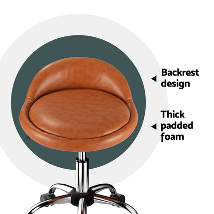 Artiss Salon Stool Swivel Chair Backrest Chairs.