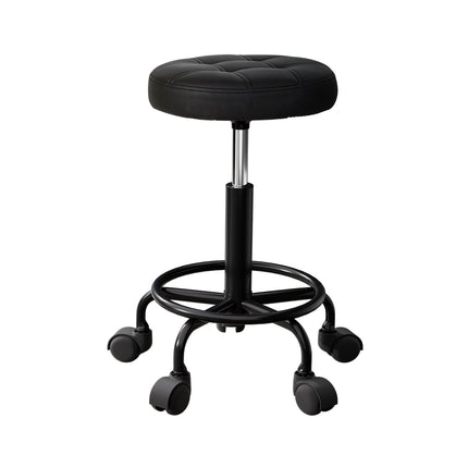 Artiss Salon Stool Round Swivel Chairs Black.