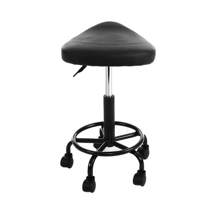 Artiss 2x Salon Stool Saddle Swivel Chair.