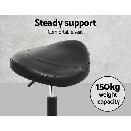 Artiss 2x Salon Stool Saddle Swivel Chair.