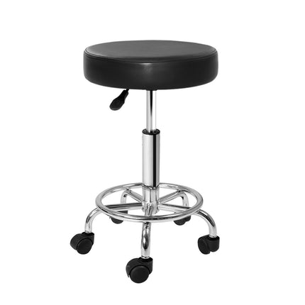 Artiss Salon Stool Round Swivel Chair Black.