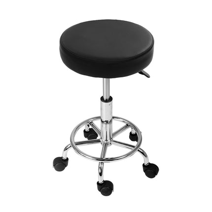 Artiss Salon Stool Round Swivel Chair Black.