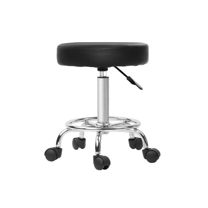 Artiss Salon Stool Round Swivel Chair Black.