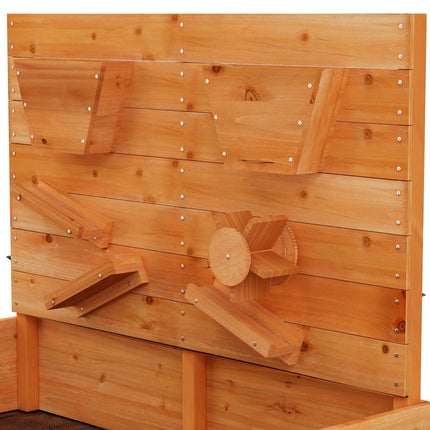 Keezi Kids Sandpit Wooden Sandbox Sand Pit with Cover Funnel Outdoor Toys 120cm.