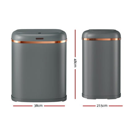 Devanti 38L Motion Sensor Bin Rubbish Automatic Grey.
