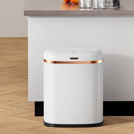 Devanti 38L Motion Sensor Bin Rubbish Automatic White.