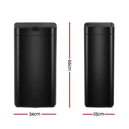 Devanti 45L Motion Sensor Bin Rubbish Automatic Black.