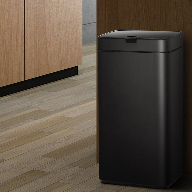 Devanti 45L Motion Sensor Bin Rubbish Automatic Black.