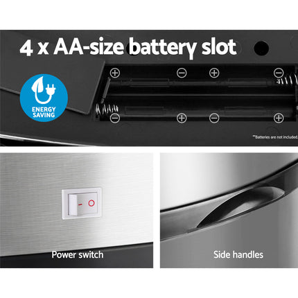Devanti 50L Motion Sensor Bin Rubbish Automatic Silver.