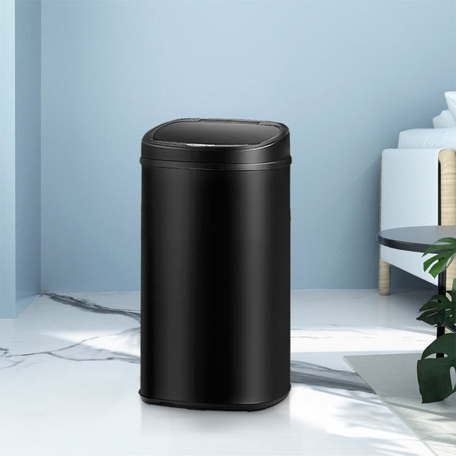 Devanti 58L Motion Sensor Bin Rubbish Automatic Black.
