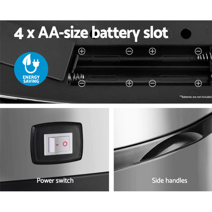 Devanti 68L Motion Sensor Bin Rubbish Automatic Silver.