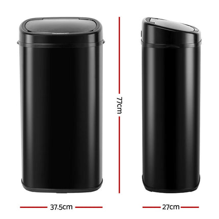Devanti 68L Motion Sensor Bin Rubbish Automatic Black.
