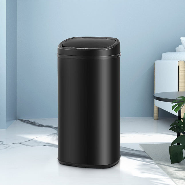Devanti 68L Motion Sensor Bin Rubbish Automatic Black.