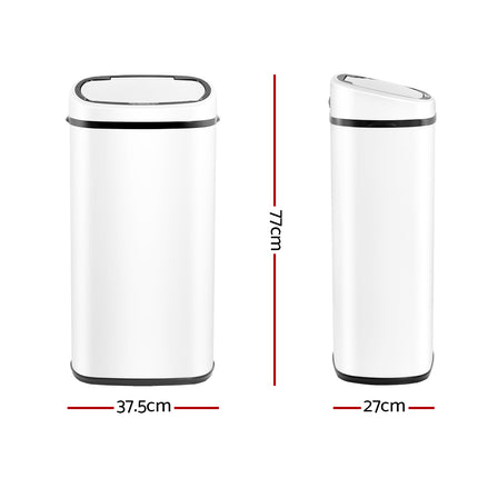 Devanti 68L Motion Sensor Bin Rubbish Automatic White.