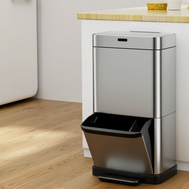 Devanti 70L Motion Sensor Bin Pedal Bins Automatic Siver.
