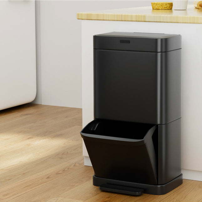 Devanti 70L Motion Sensor Bin Pedal Bins Automatic Black.