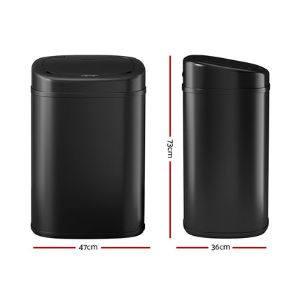 Devanti 82L Motion Sensor Bin Rubbish Automatic Black.