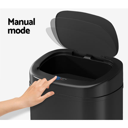 Devanti 82L Motion Sensor Bin Rubbish Automatic Black.