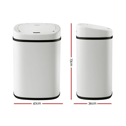 Devanti 82L Motion Sensor Bin Rubbish Automatic White.
