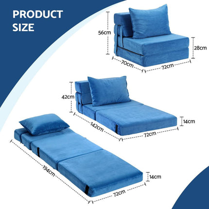 Artiss Convertible Folding Sofa Bed Armless Lounger Foam Floor Sofas Futons Couches.