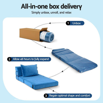 Artiss Convertible Folding Sofa Bed Armless Lounger Foam Floor Sofas Futons Couches.