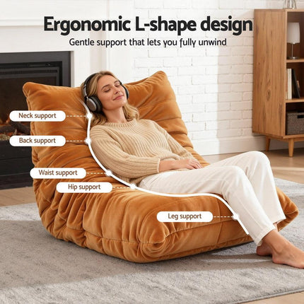 Artiss Lazy Sofa Accent Chair Floor Couch Leisure Lounge Foam Pouffe Recliner.