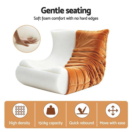 Artiss Lazy Sofa Accent Chair Floor Couch Leisure Lounge Foam Pouffe Recliner.