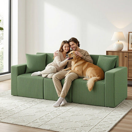 Artiss Modular 3-Seater Sofa Bed Convertible Sectional Floor Couch with Deep Seat.