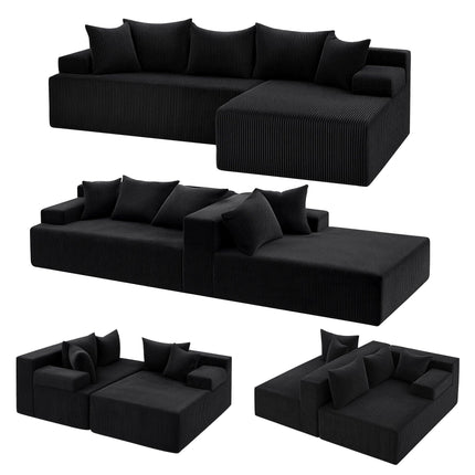 Artiss Modular Sectional Sofa Bed Convertible L-Shaped Couch with Deep Seat for Living Room.