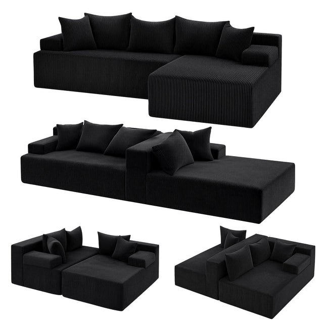 Artiss Modular Sectional Sofa Bed Convertible L-Shaped Couch with Deep Seat for Living Room.