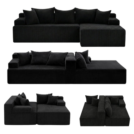 Artiss Modular Sectional Sofa Bed Convertible L-Shaped Couch with Deep Seat for Living Room.