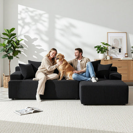 Artiss Modular Sectional Sofa Bed Convertible L-Shaped Couch with Deep Seat for Living Room.