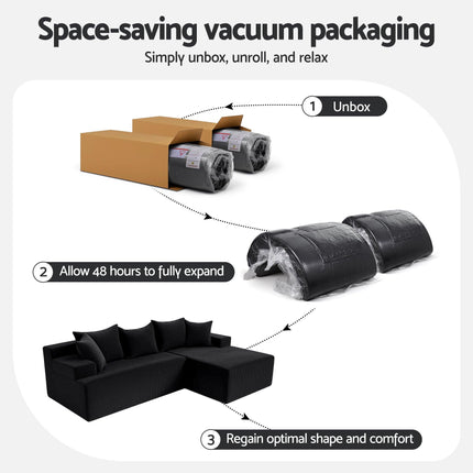 Artiss Modular Sectional Sofa Bed Convertible L-Shaped Couch with Deep Seat for Living Room.