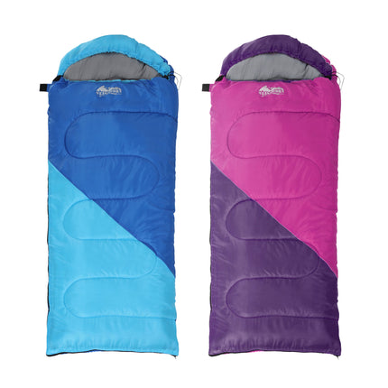 Weisshorn Sleeping Bag Set of 2 Kids Single 172cm Thermal Camping Hiking.