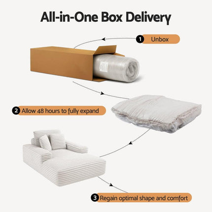 Artiss Sofa Bed Lounge Chair Recliner Couch Reading Chairs Sleeper Cloud Sofas Faux Fur Fabric.