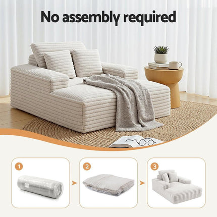 Artiss Sofa Bed Lounge Chair Recliner Couch Reading Chairs Sleeper Cloud Sofas Faux Fur Fabric.