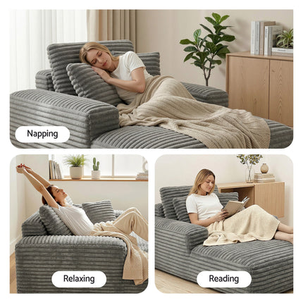 Artiss Sofa Bed Lounge Chair Recliner Couch Reading Chairs Sleeper Cloud Sofas.