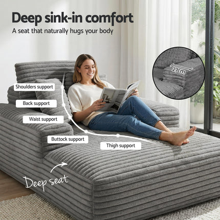 Artiss Sofa Bed Lounge Chair Recliner Couch Reading Chairs Sleeper Cloud Sofas.