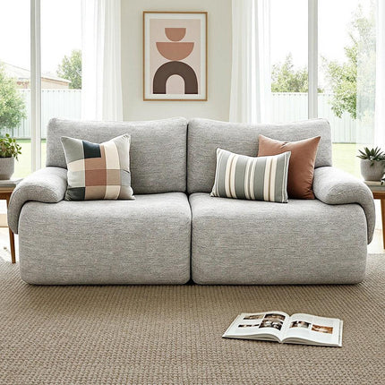 Artiss 2 Seater Sofa Modular Sectional Sofas Couch Bed No Assembly Living Room Grey.