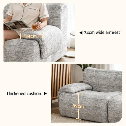 Artiss 2 Seater Sofa Modular Sectional Sofas Couch Bed No Assembly Living Room Grey.