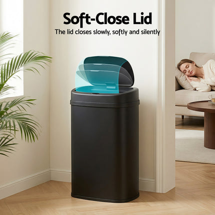Devanti 50L Sensor Bin Motion Rubbish Automatic Black.