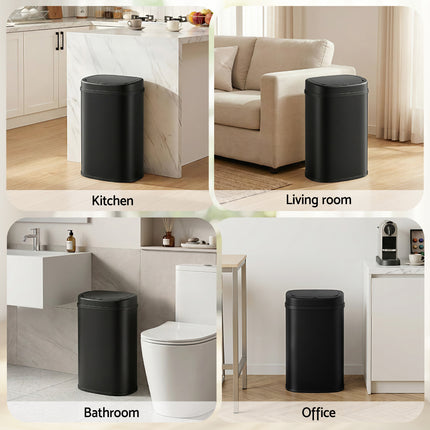 Devanti 50L Sensor Bin Motion Rubbish Automatic Black.
