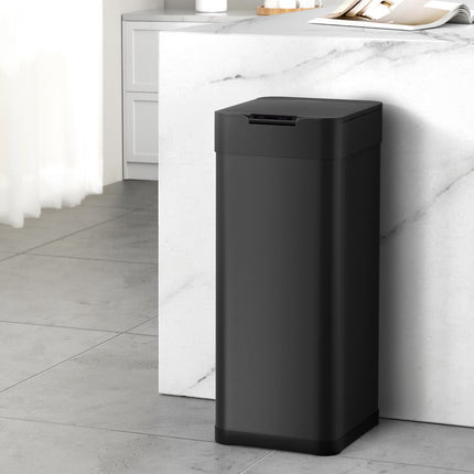 Devanti 50L Sensor Bin Motion Rubbish Bins Kitchen Automatic Trash Can Black.