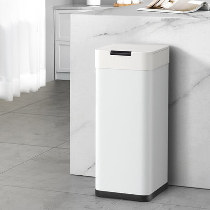Devanti 50L Sensor Bin Motion Rubbish Bins Kitchen Automatic Trash Can White.