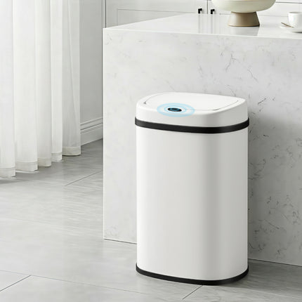 Devanti 50L Sensor Bin Motion Rubbish Automatic White.