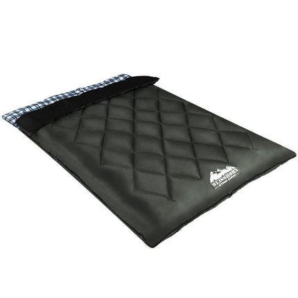 Weisshorn Sleeping Bag Double Pillow Thermal Camping Hiking Tent Grey -10&deg;C.
